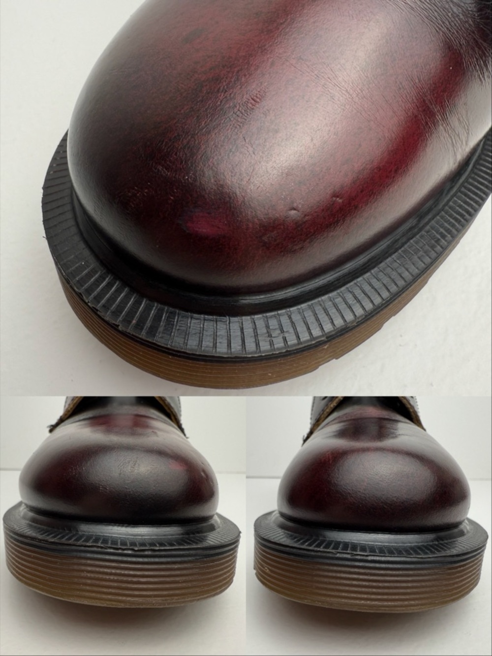 Vintage Doc Martens England Oxblood Red Black 101 MIE Rub Off Boots UK 4 - Picture 10 of 15
